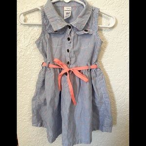 Adorable striped sleeveless little girls dress